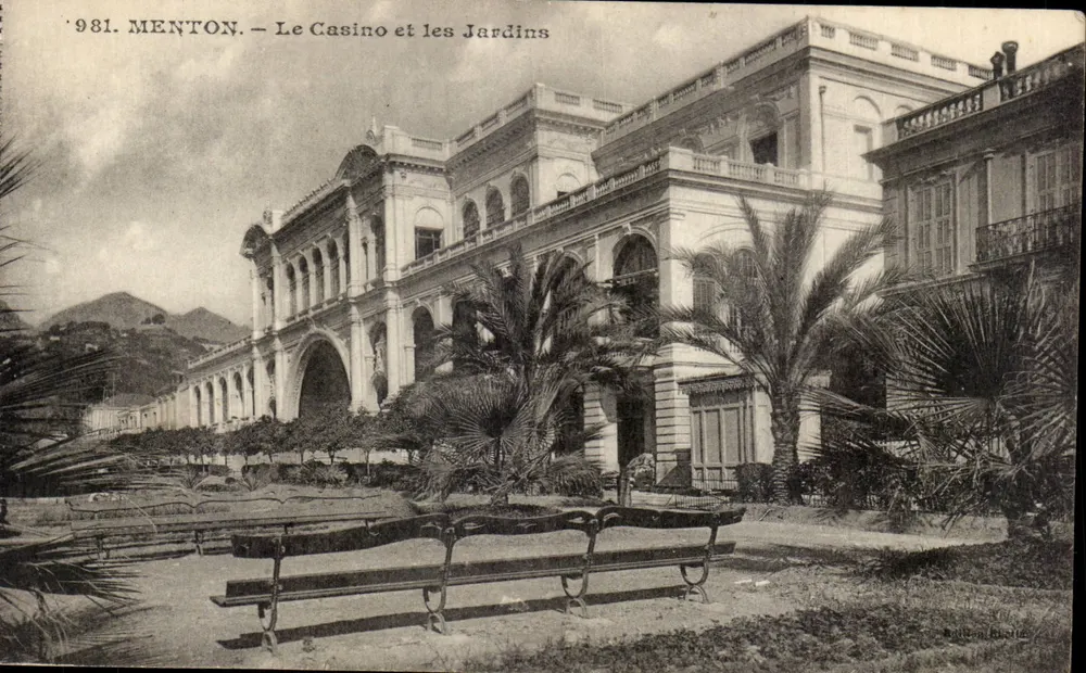 Menton — Das Casino und die Gärten — Edition Baille & Cie, n° 981 - Vorderseite