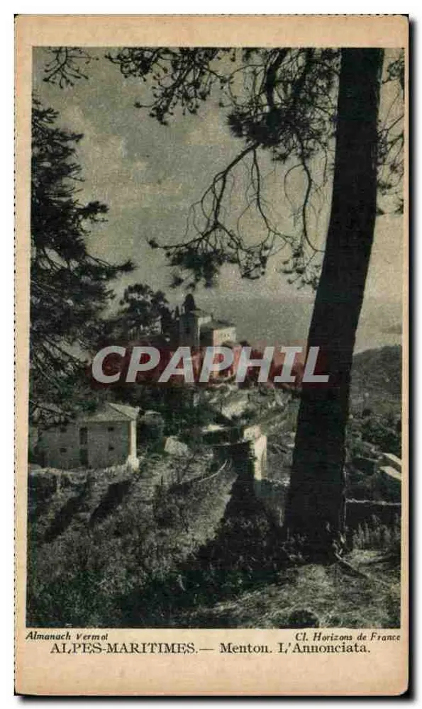 Alpes-Maritimes — Menton. A Anunciação — Almanaque Vermal, Cl. Horizontes da França - Frente