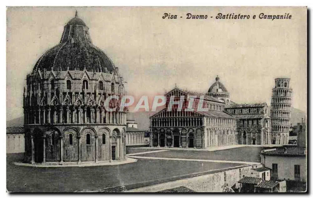 Pisa - Dom - Taufkirche und Schiefes Tor — Verlag E. Romanti, Florenz - Vorderseite