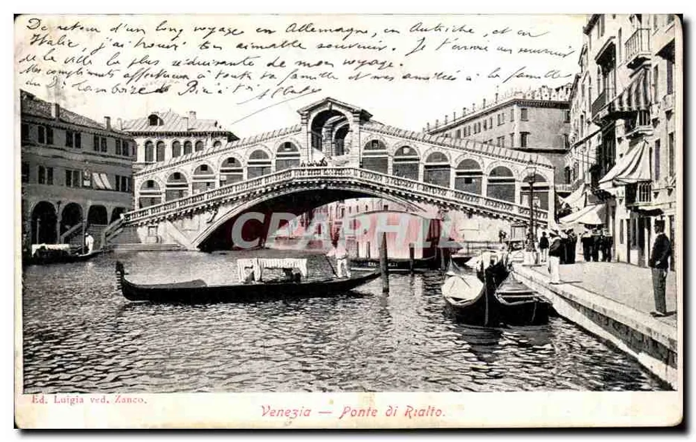 Venedig — Brücke Rialto — Verlag Luigi ved. Zanco - Vorderseite