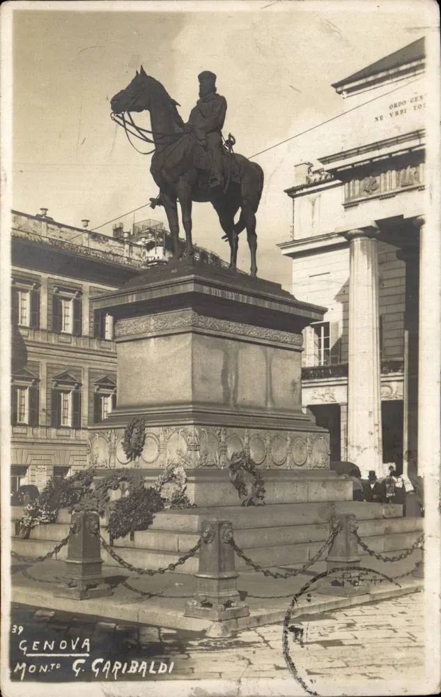 Genova - Denkmal für Giuseppe Garibaldi — Verlag E. Ferro-Galleria, n°39 - Vorderseite