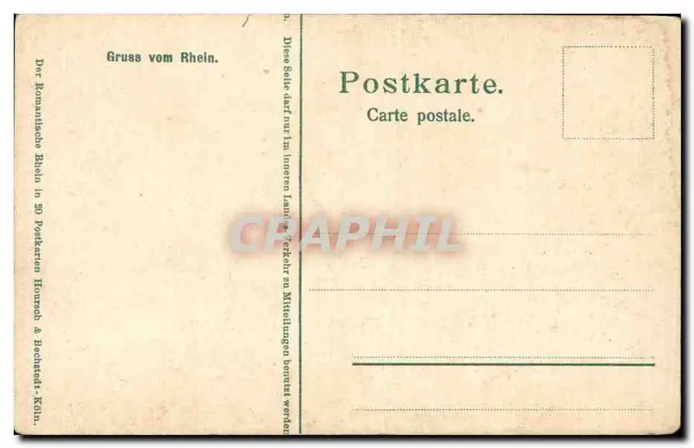 Nationaldenkmal auf dem Niederwald — Niederwald 위의 국립기념물 — 출판사: Kommunale Briefe in 30 Postkarten Horroch & Rechtedt • Köln - 뒷면