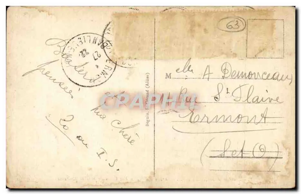 Pittoreske Auvergne — See Pavin — Allgemeiner Blick von Montchal — Verleger Idéal, Nr. 3338 - Rückseite