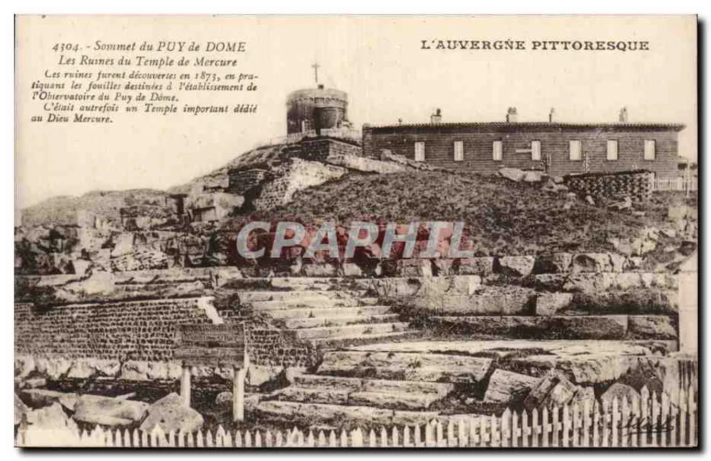 Gipfel des Puy de Dôme — Ruinen des Tempels Merkur — L'Auvergne Pittoresque - Vorderseite