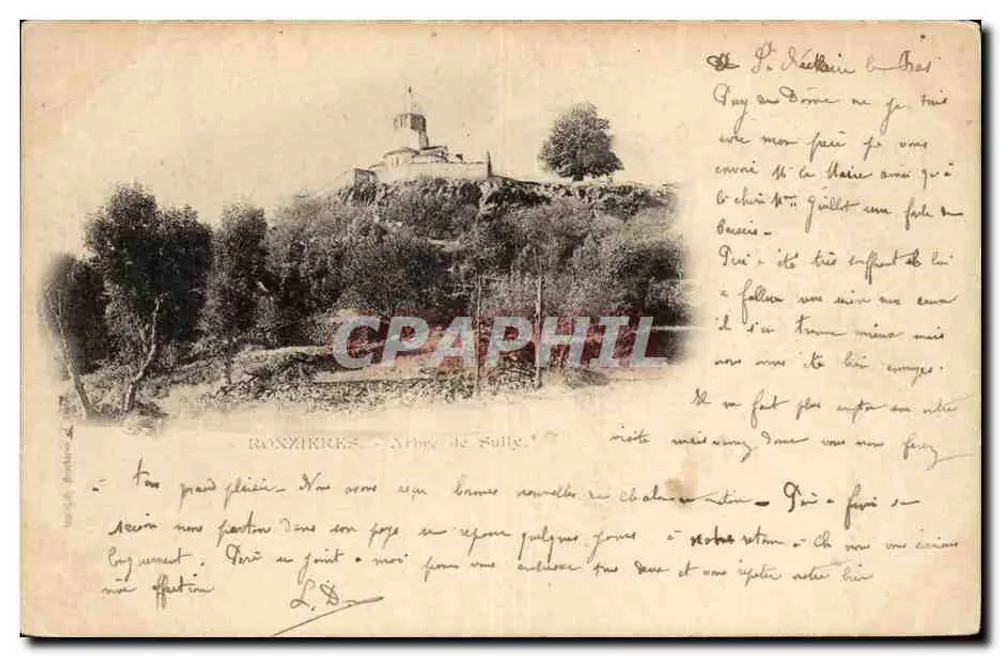Ronzieres - Abadia de Sully — vista panorâmica — editor não identificado, número de série não visível - Frente