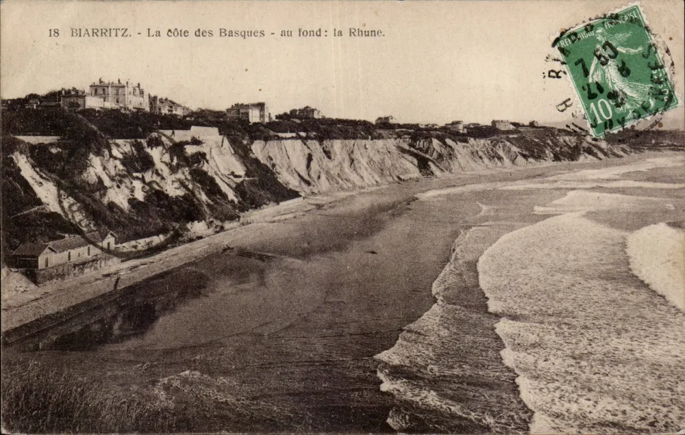 Biarritz - La côte des Basques - im Hintergrund: die Rhune. - Vorderseite