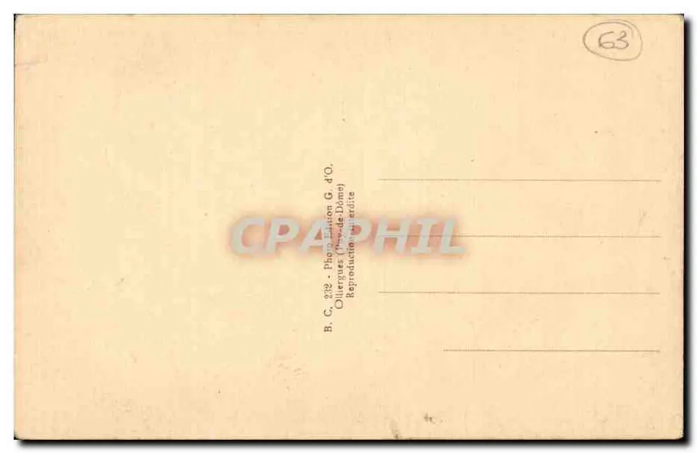 Thiers — La Roche Percée — Editor G.d'O - Verso