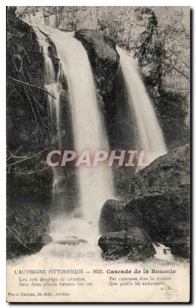 A Auvergne pitoresca — Cachoeira da Roucole — Pierre Mairoux, lib.-editor, Aurillac - Frente