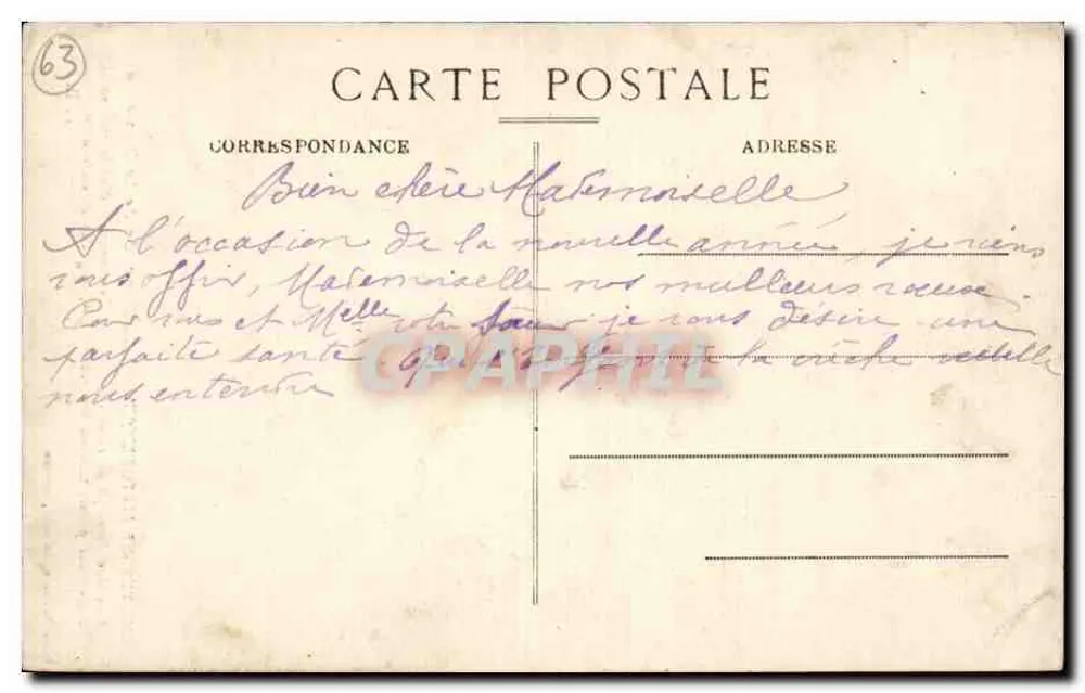 A Auvergne pitoresca — Cachoeira da Roucole — Pierre Mairoux, lib.-editor, Aurillac - Verso