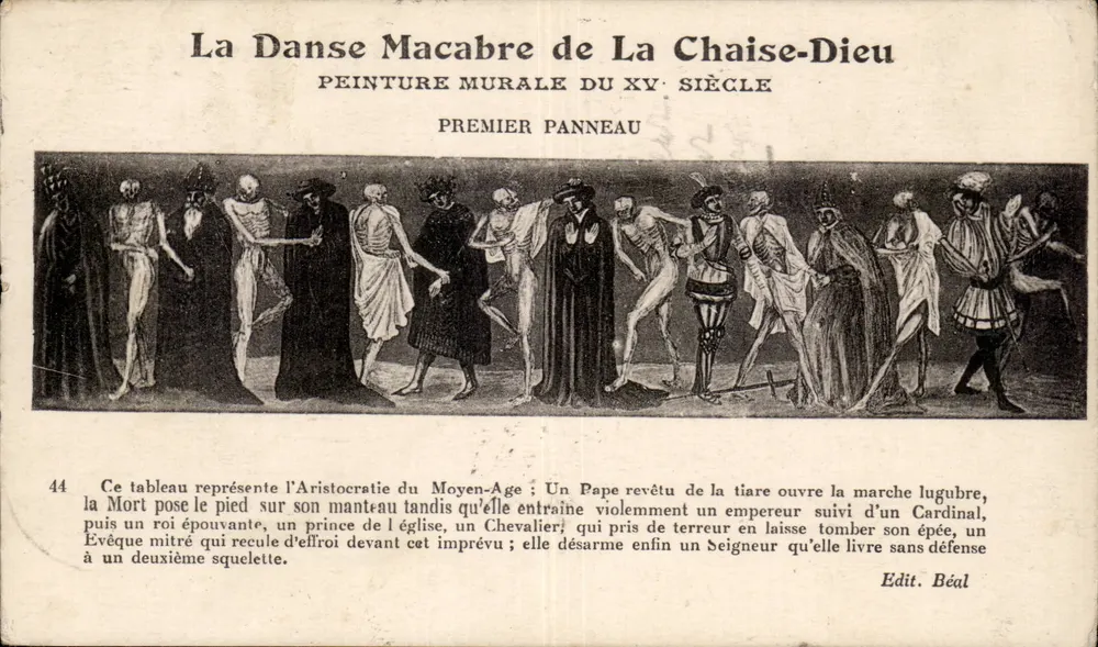 Die Totentanz in La Chaise-Dieu — Wandmalerei des 15. Jahrhunderts — Édit. Béal, n°44 - Vorderseite