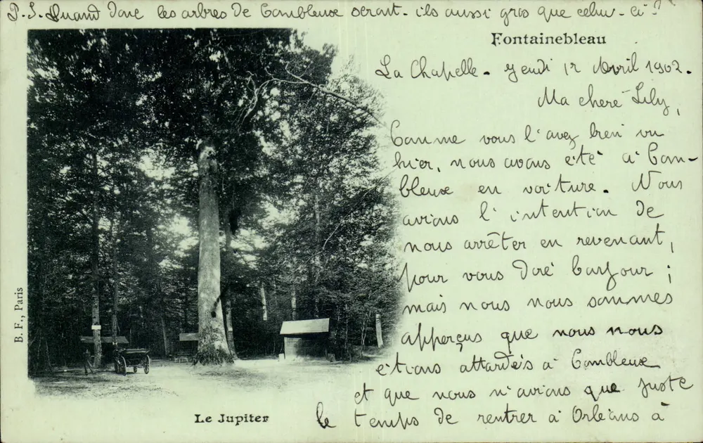 O Júpiter em Cambleuve — Fontainebleau — B.F., Paris - Frente