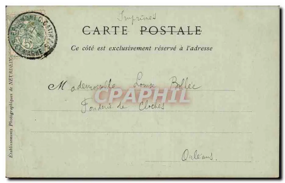 Palast von Fontainebleau — Faksimile der Abdikation Napoleons I. — Verlag: Collections ND Phot, Nr. 36 - Rückseite