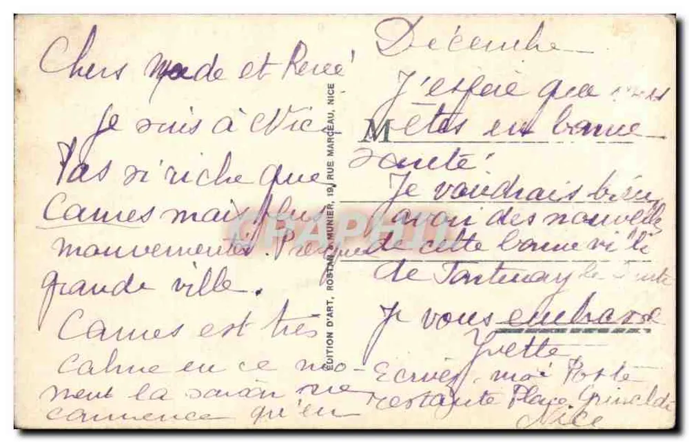 Nizza - La grotta del Giardino Albert — editore Rostan & Munier, n°44 - Verso