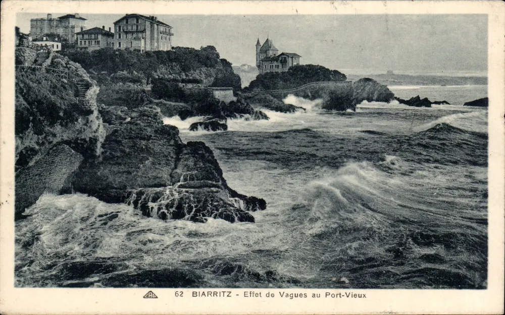 Biarritz - Wellenwirkung am alten Hafen — Verlag A. P. L. n° 62 - Vorderseite