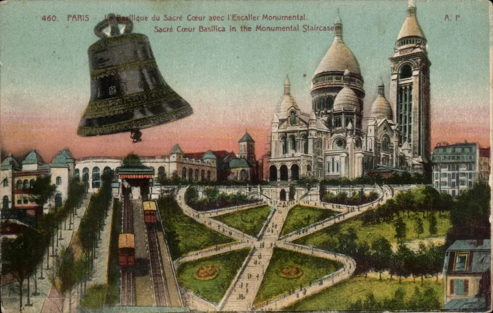 Paris - Basilika des Heiligen Herzens mit dem monumentalen Treppenaufgang — A.P. n°460 - Vorderseite