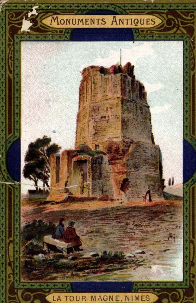 Torre Magne, Nîmes — Monuments Antigos — Editor J. Figuier, n° 17 - Frente