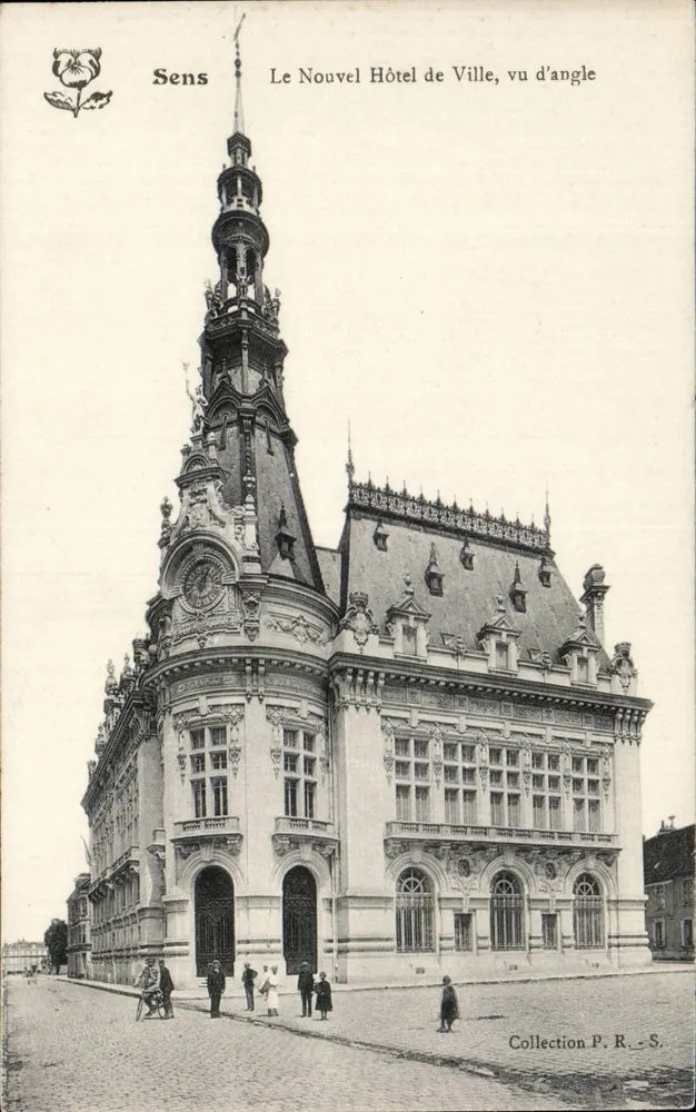 Sens — Das Neue Rathaus, aus der Perspektive gesehen — Sammlung P. R.-S. - Vorderseite