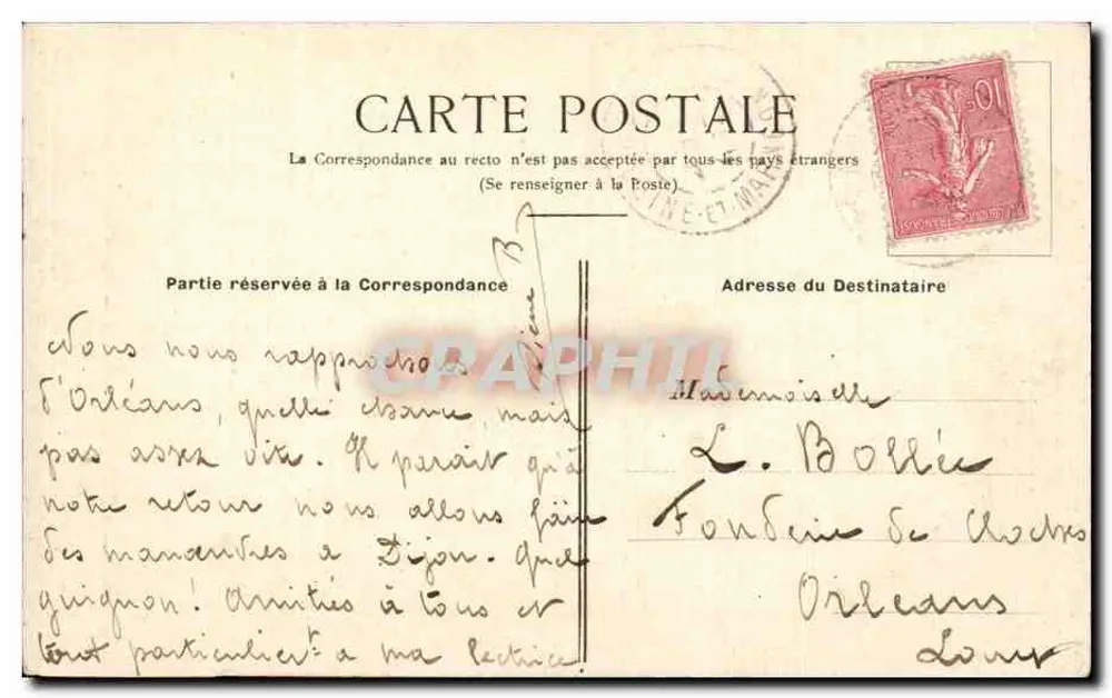 Moret-sur-Loing — Puerta de Borgoña — Ed. de Pimp. med. J. Féjard - Reverso