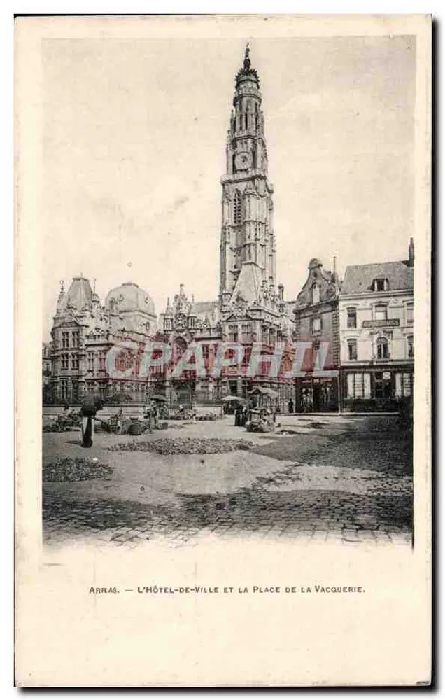 Arras — Das Rathaus und die Place de la Vacquerie — Phototypie A. Binger, Paris - Vorderseite