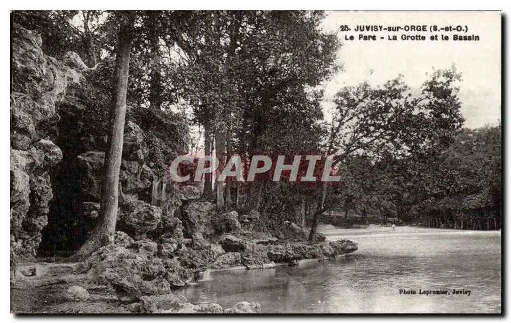 JUVISY-sur-ORGE (S.-et-O.) — Der Park — Die Höhle und der Teich — Photo Loprunier, Juvisy - Vorderseite