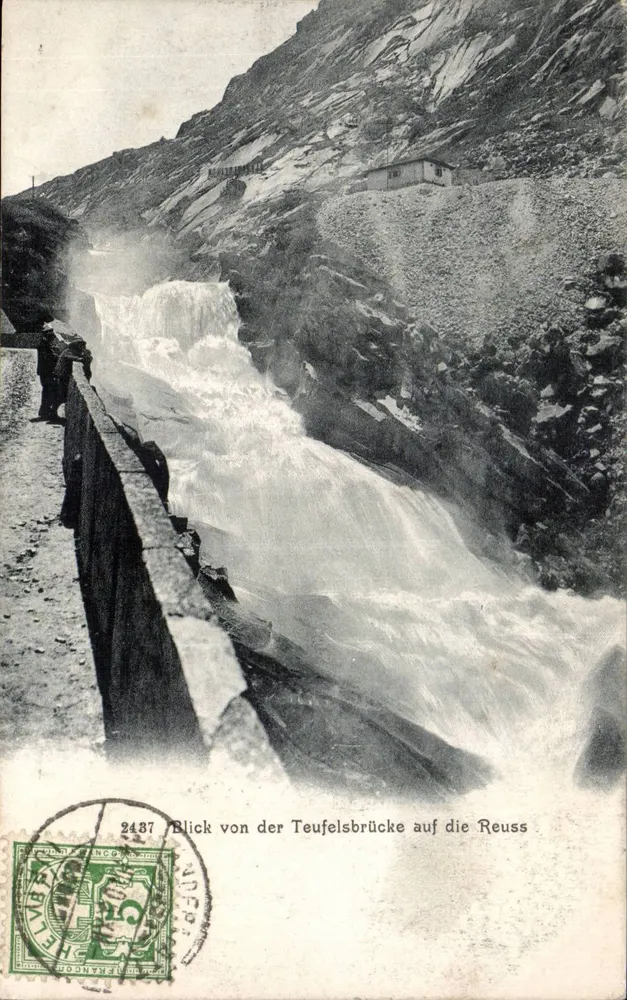 Ansicht der Reuss von der Teufelsbrücke — Photographie-Verlag Wehrli A.-G. Kilchberg, Zürich, Nr. 2487 - Vorderseite