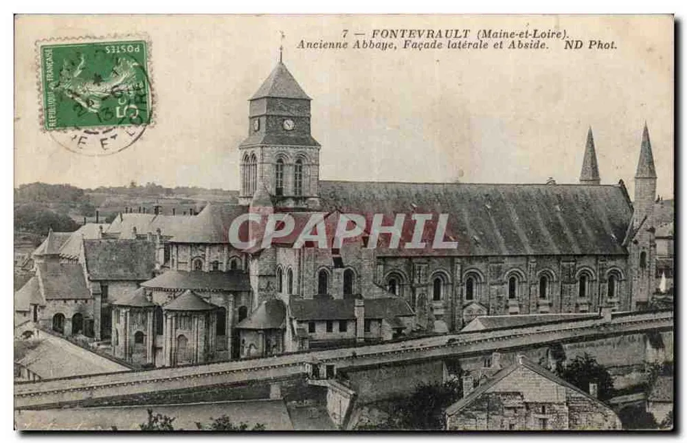 Fontevrault (Maine-et-Loire) — Ehemalige Abtei, Seitenfassade und Apse — ND Fot. - Vorderseite