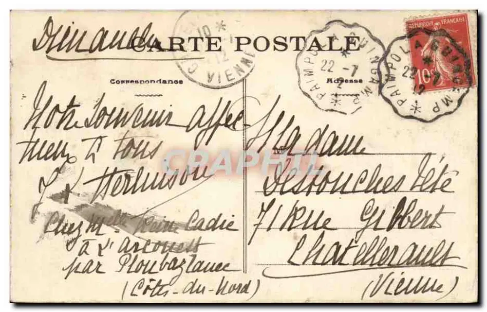 Um Paimpol — Welle, die auf die Küste bricht — Renault, Verleger, Paimpol. Foto von Vuibert - Rückseite
