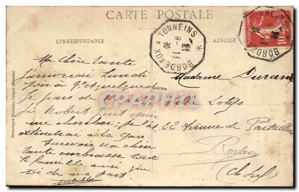 Cadillac-sur-Garonne — Die Uhrentür — O. Bartholome, n°2677 - Rückseite