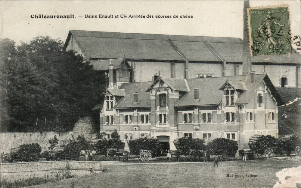 Châteaurenault — Werkstatt Enault et Cie, Ankunft der Eichenrinden — Malgour, Verlag - Vorderseite