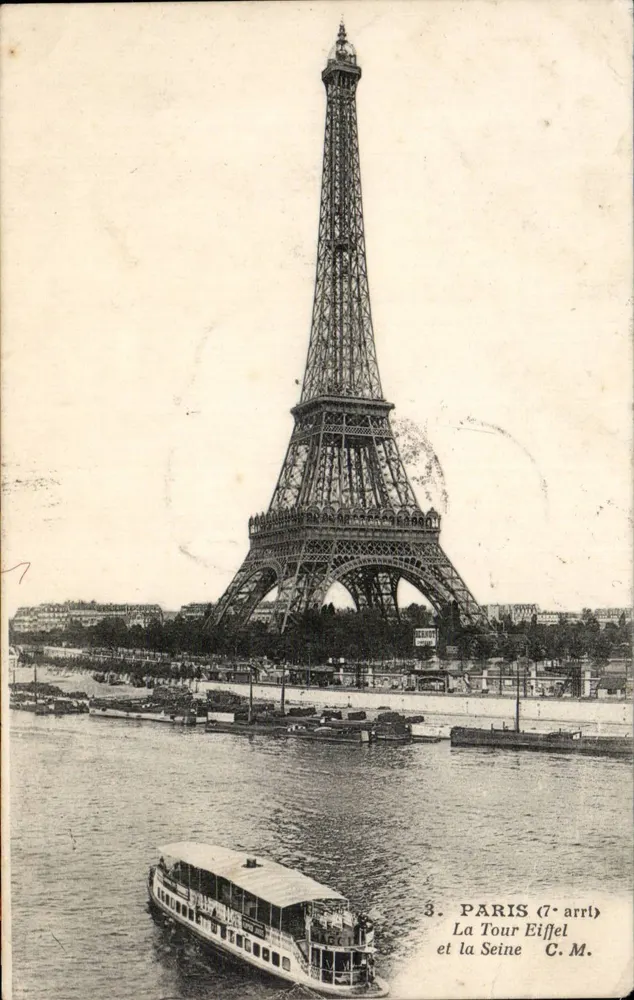 Paris — A Torre Eiffel e a Sena — C.M. n°3 - Frente