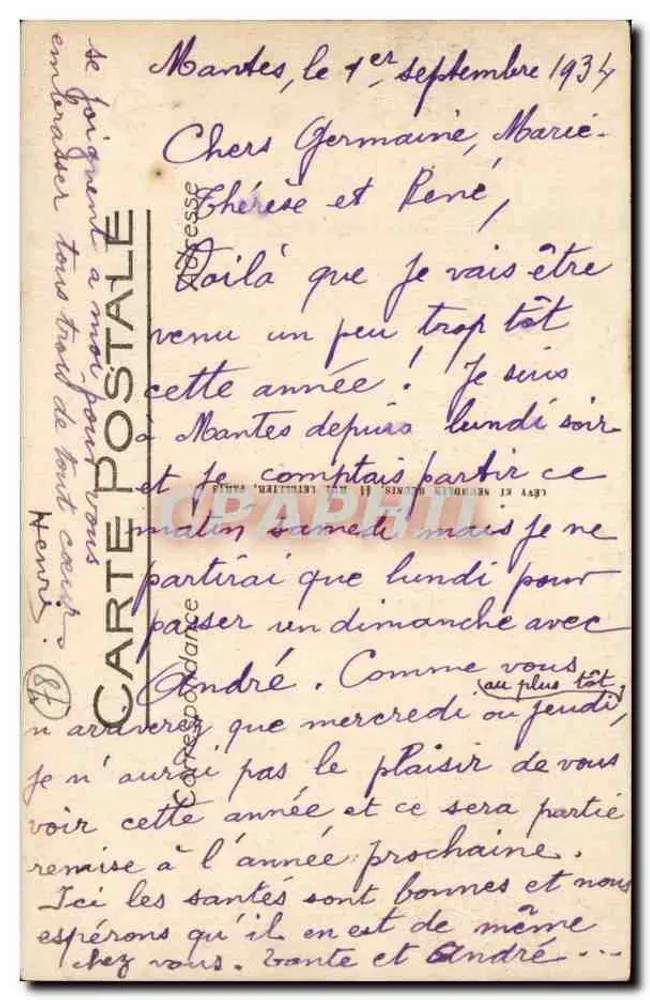 Mantes-sur-Seine — Rathaus und Gericht — ND - Rückseite