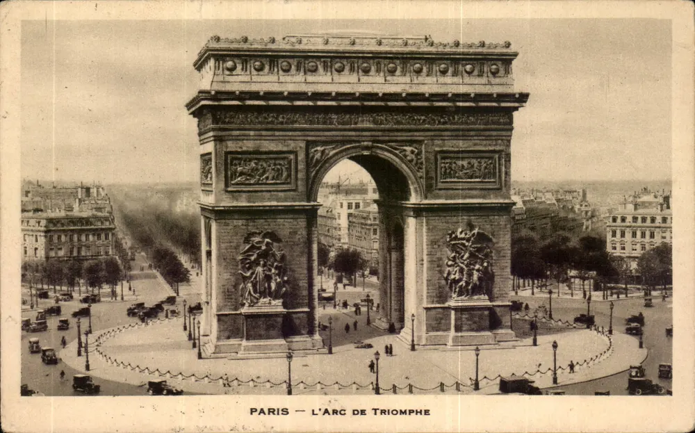 PARIS — O ARCO DO TRIUNFO — Editor não identificado, número de série não visível - Frente