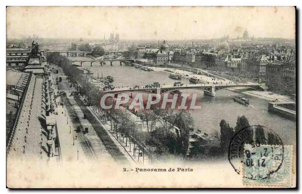 Panorama de Paris — vista sobre a Sena e os pontes — editor não visível, n° de série 2 - Frente