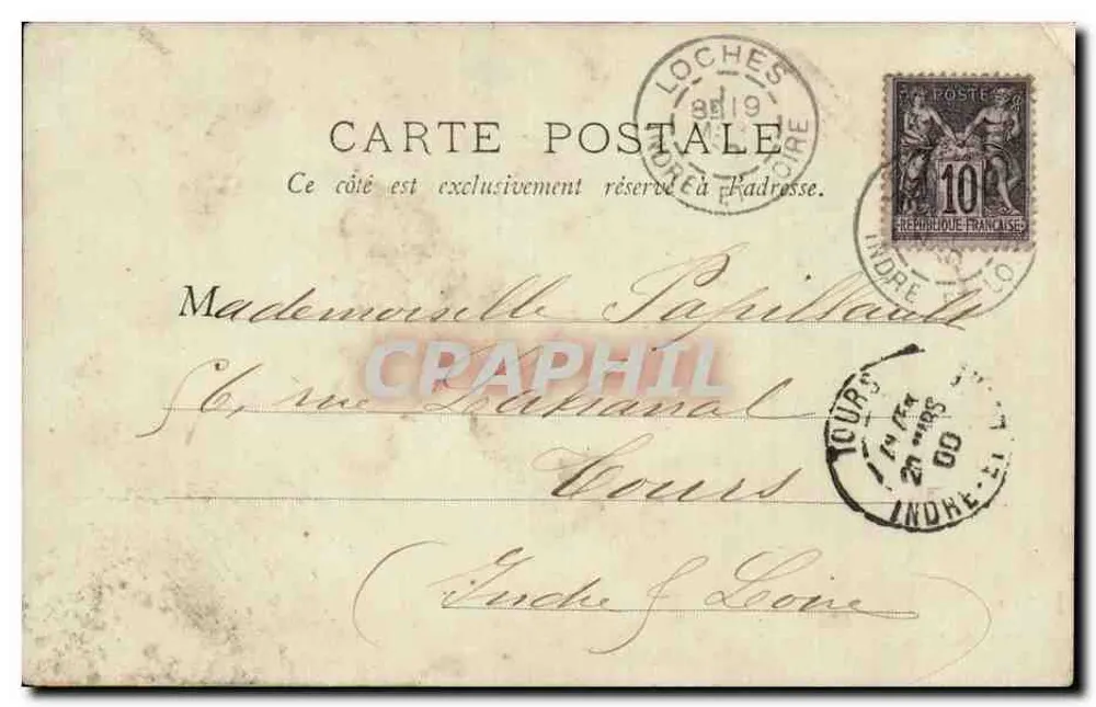 Loches — Zamek — B.F., Paryż - Rewers
