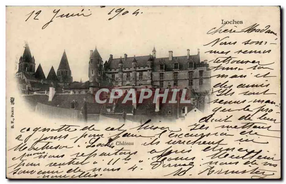 Loches — Château de Loches — éditeur B. F., Paris - Frente