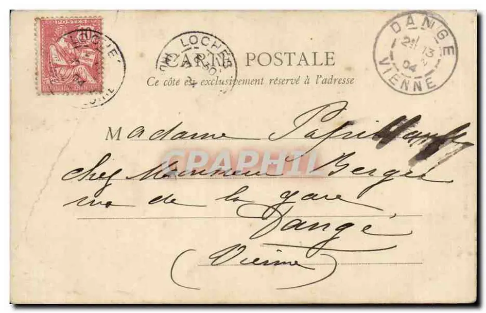 Loches — Château de Loches — éditeur B. F., Paris - Verso