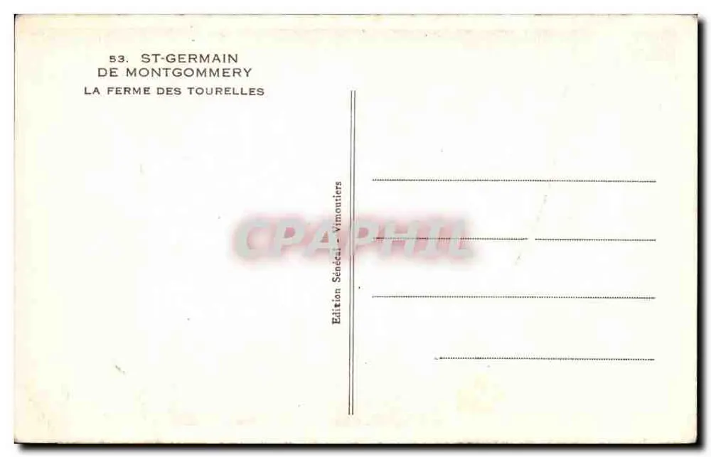St-Germain-de-Montgommercy — La Ferme des Tourelles — Édition Sénécal-Vimontiers - Rückseite