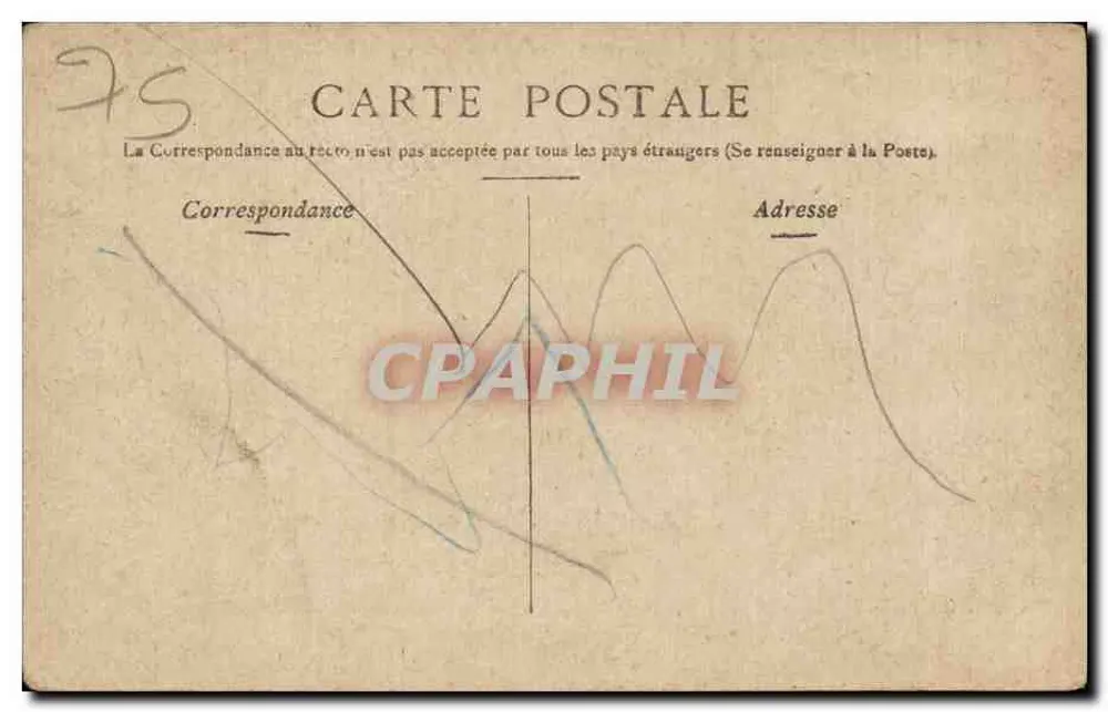 Paris - Boulevard & Porte Saint-Martin — vista urbana com carruagens e pedestres — editor desconhecido, número de série não visível - Verso