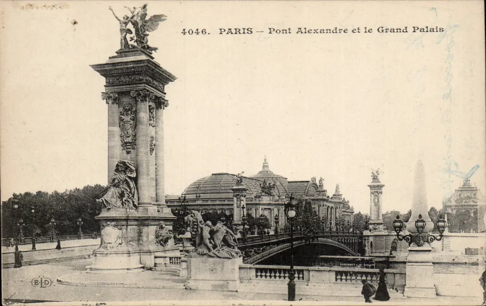 Paris — Pont Alexandre e o Grand Palais — Editora B.D. n° 4046 - Frente