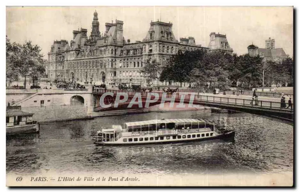 Paris — Das Rathaus und der Pont d'Arcole — Serie 69 - Vorderseite