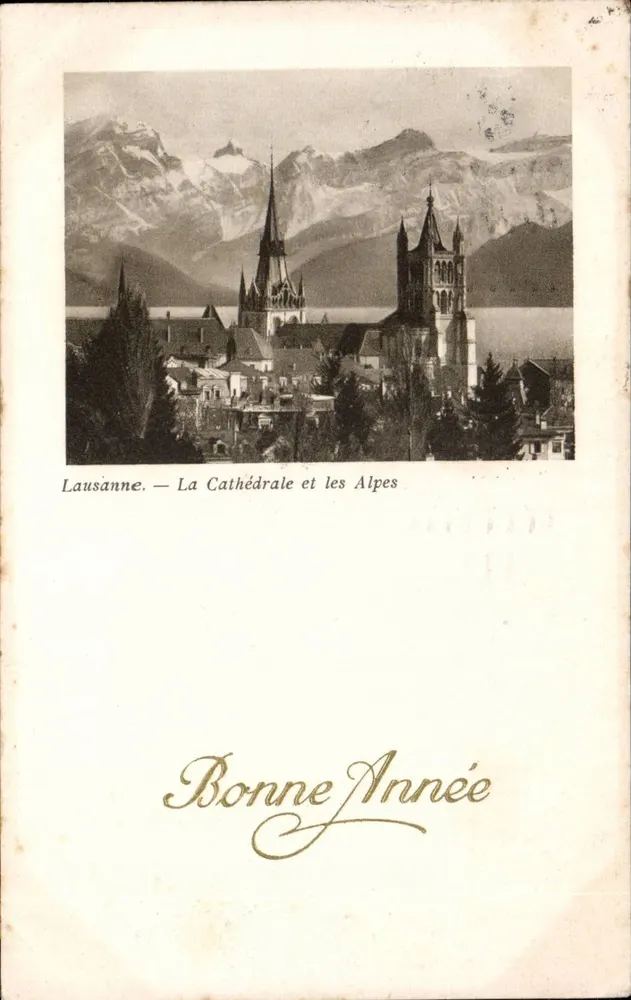 Lausanne — Die Kathedrale und die Alpen — Héloïse P. Laager, Edit. Genève - Vorderseite