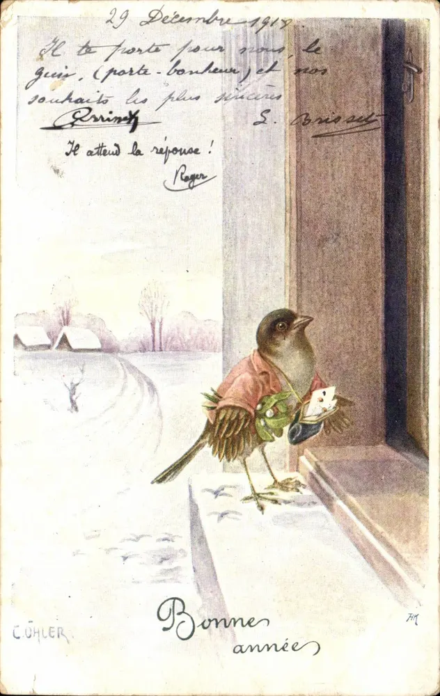 Briefträgervogel — Frohe Weihnachten — C.ÖHLER - Vorderseite