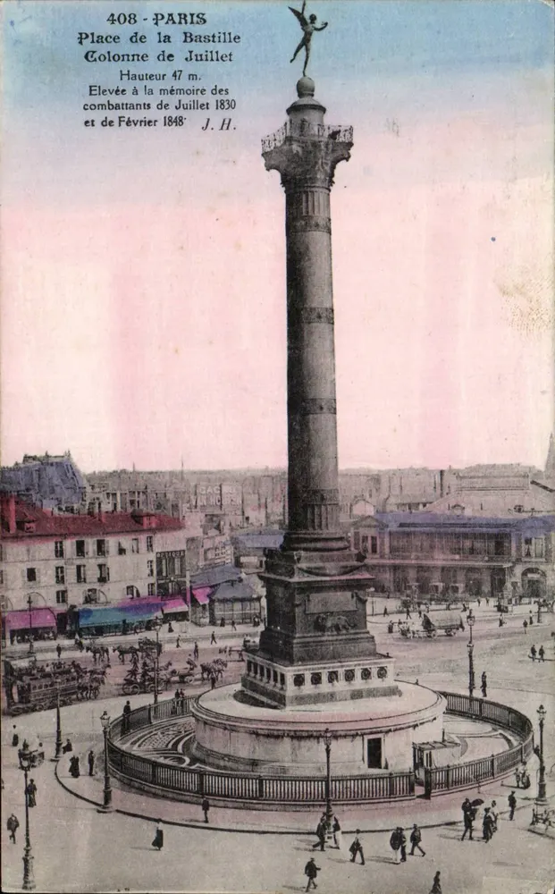 Place de la Bastille — Colonne de Juillet — Verlag J.H., Nr. 408 - Vorderseite