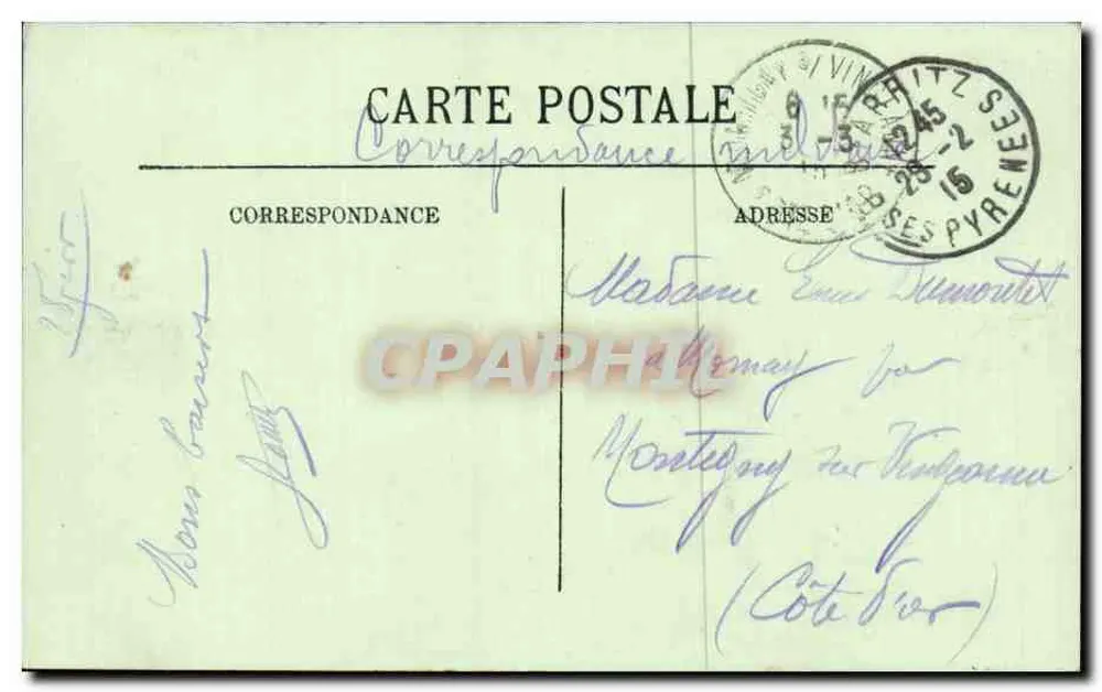 Biarritz — Die Russische Kirche und das Carlton-Hotel — LL. — Nr. 156 - Rückseite