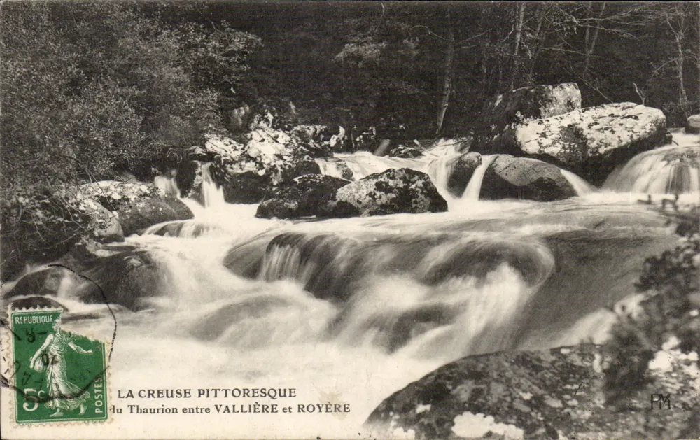 A Creuse pitoresca — do Thaurion entre Vallière e Royère — editor FM - Frente