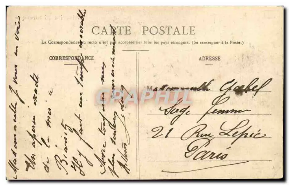 Biarritz Pitoresca — Uma Noite de Tempestade — J. Pagnuemand N° 116 - Verso