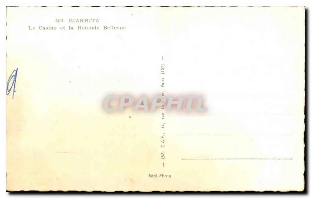 Biarritz — Das Casino und die Rotunde Bellevue — C.A.P., Paris - Rückseite
