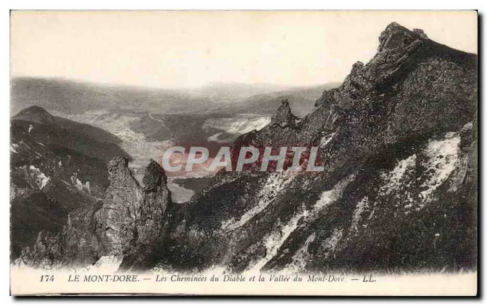 Le Mont-Dore — Die Teufelschimney und das Tal von Mont-Dore — LL. Nr. 174 - Vorderseite