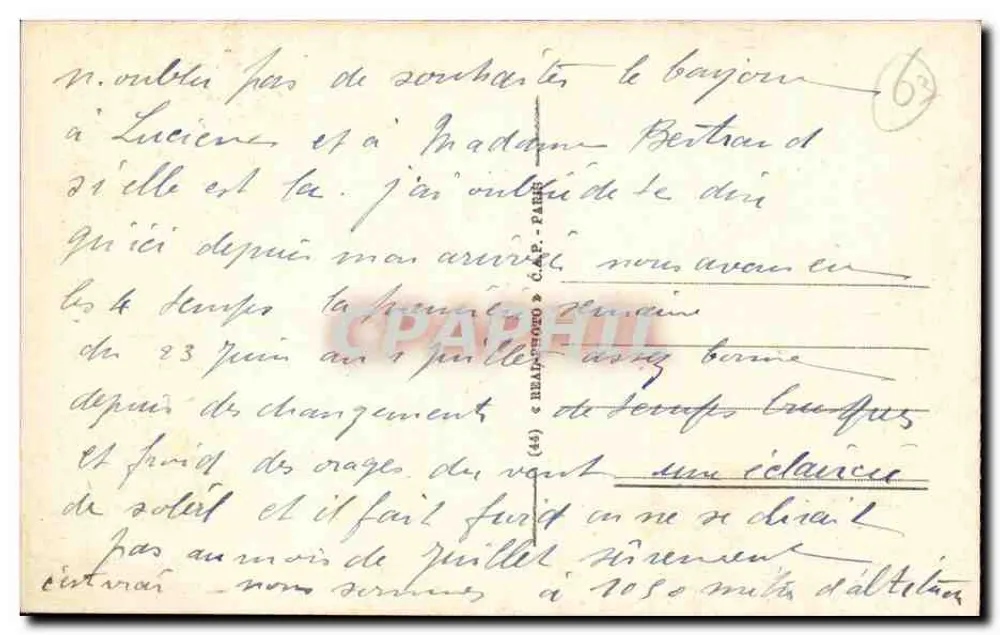 Mont-Dore — Vista geral — Editor A. Rais, n° 1 - Verso