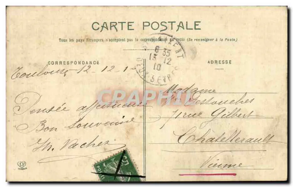 Toulouse - Ansicht des Saals der Ehrwürdigen Personen am Capitole — Phototypie Labouche Frères, Toulouse, n°22 - Rückseite